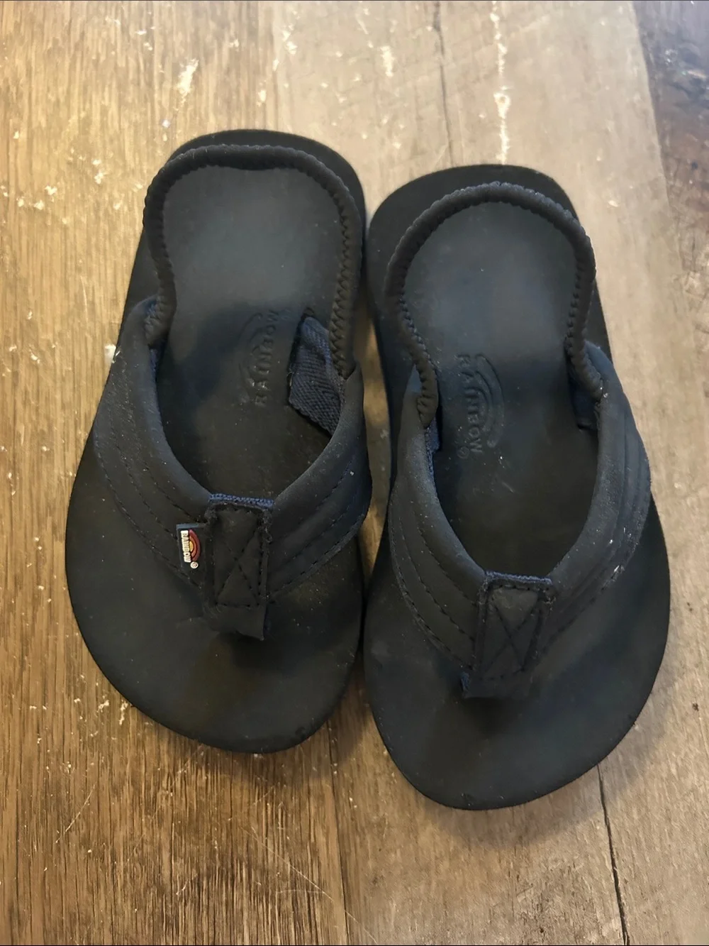 Rainbow Kids Black Flip Flop Sandals